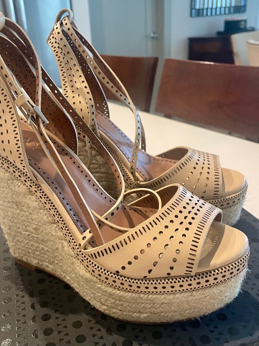Alaia espadrilles size 37 EU/7 US tan